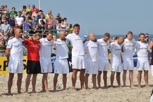 Finale der Deutschen Beachsoccer-Meisterschaft in Warnemünde. Foto: Joachim Kloock